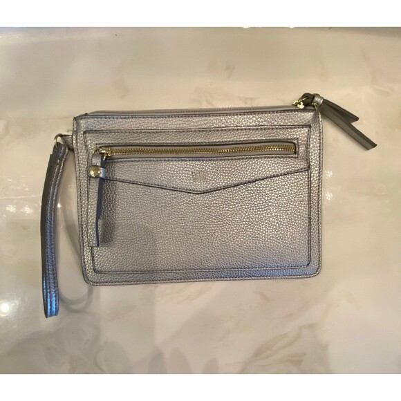 Tutilo New York Silver Wristlet Purse Stylish Chic Elegant Dressy Formal Bag - Picture 10 of 10